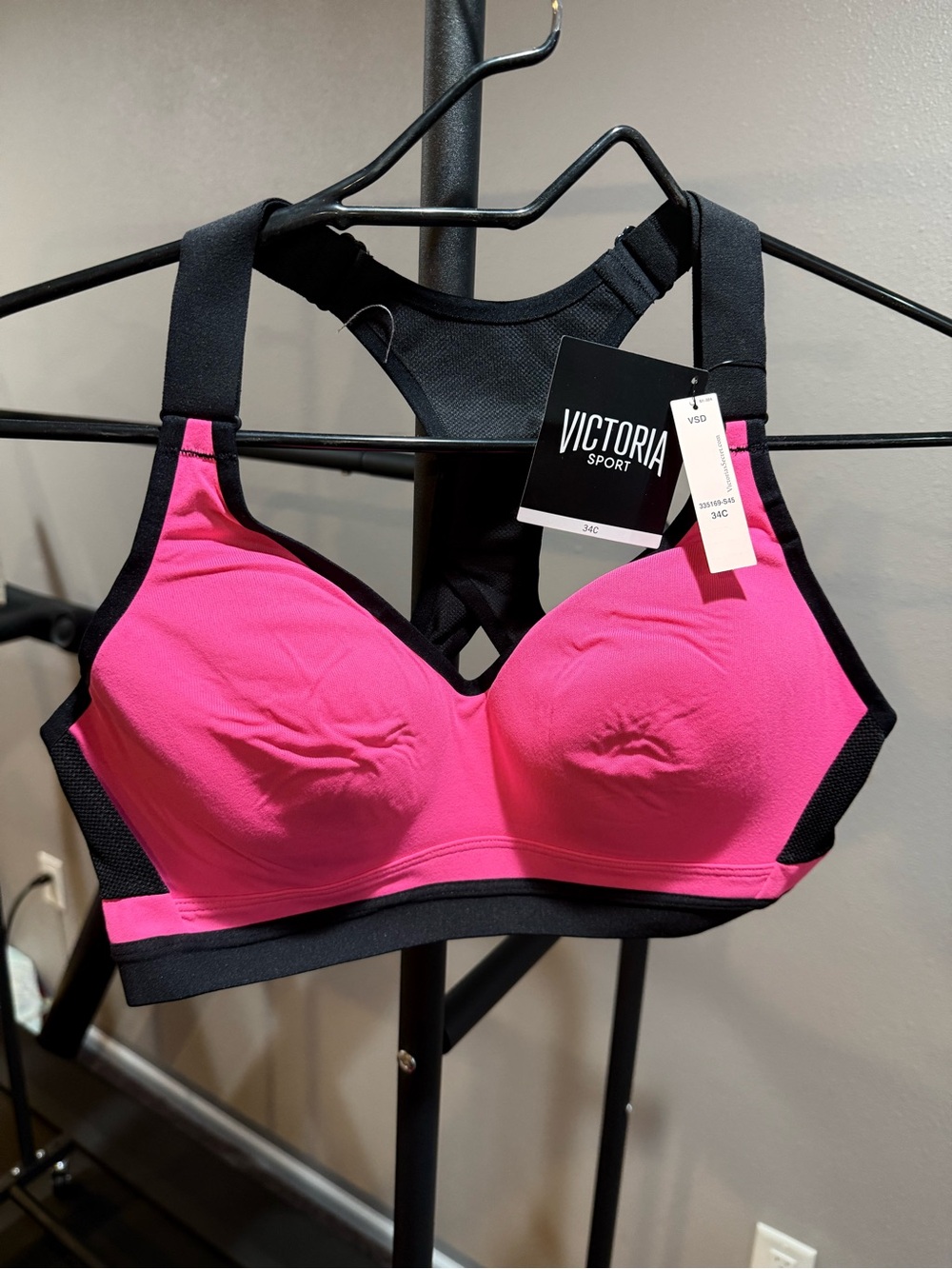 Victoria's Secret Hot Pink and Black Sport Bra - NWT